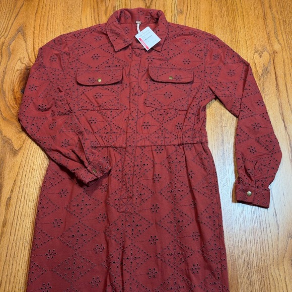 Free People Pants - NWT Free‎ People Set The Tone Coverall Women's 4 Eyelet Jumpsuit Rust